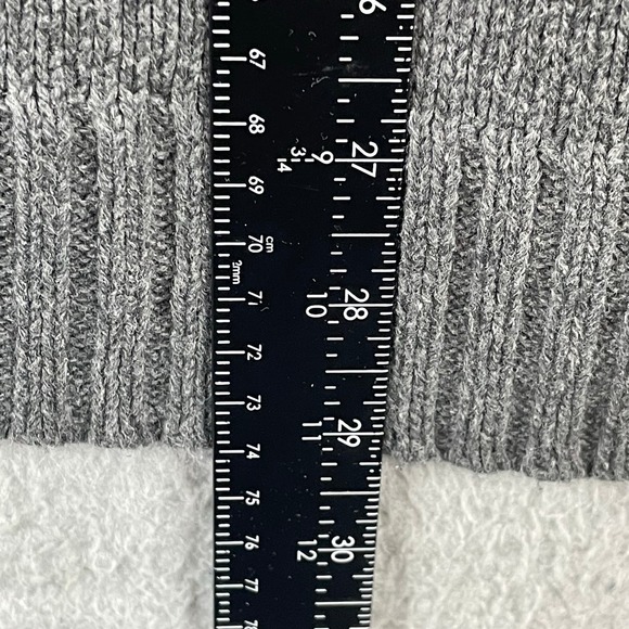 Club Room Mens Sweater XL Gray Mock Neck Kangaroo Pocket Cotton Grandpacore VTG - Picture 8 of 10